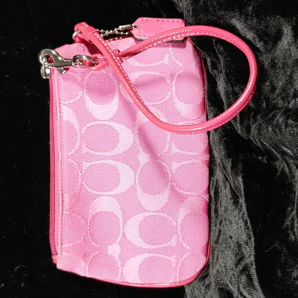 Pink Monogram Wristlet